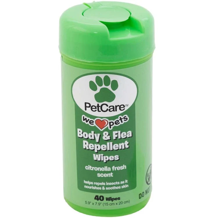 Flea Repellent Pet Wipes - Natural Citronella 40 count 1