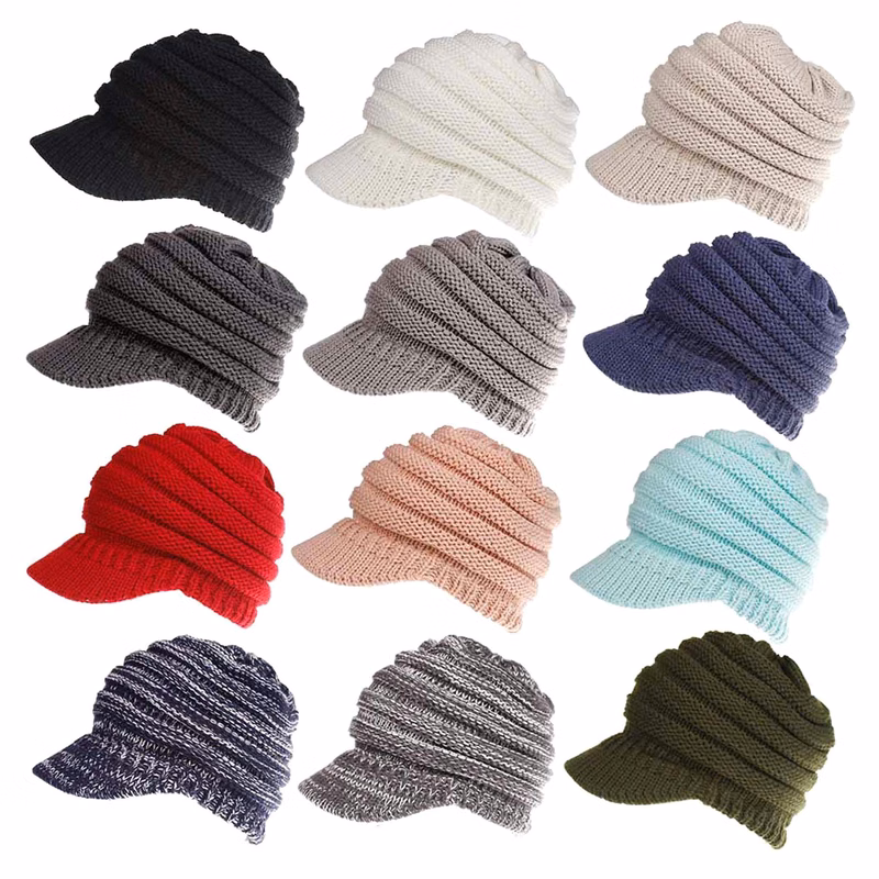 Winter Knitted Ponytail Beanie Hat