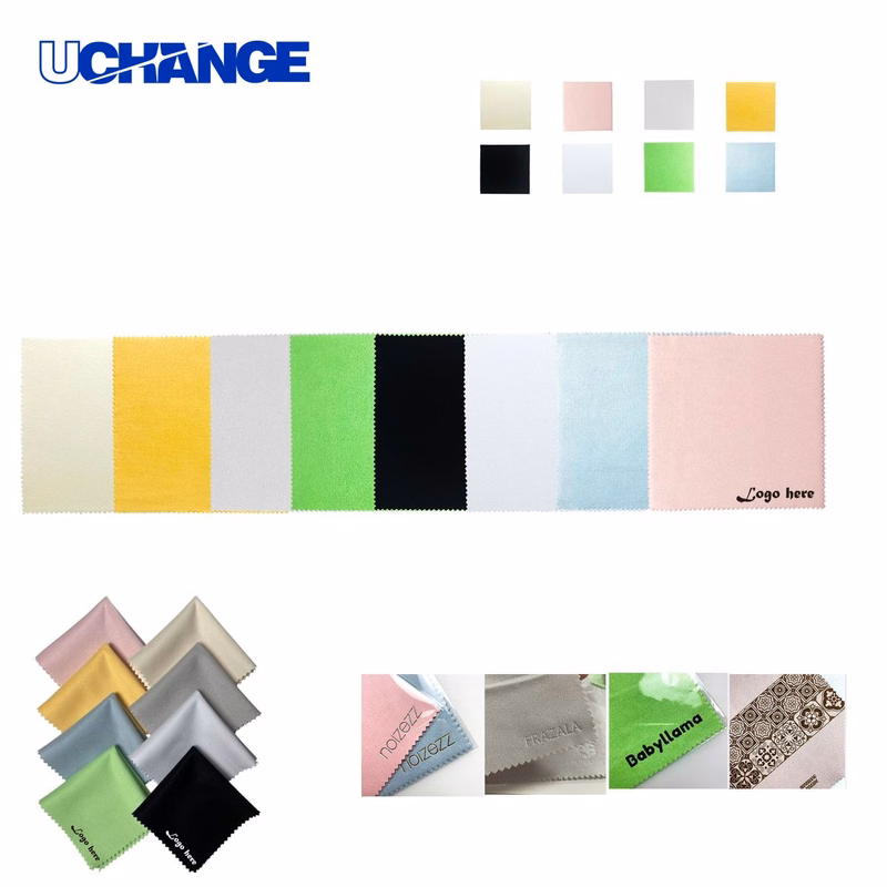 Custom 6" Suede Microfiber Glasses Screen Cleaning Cloth Wipe