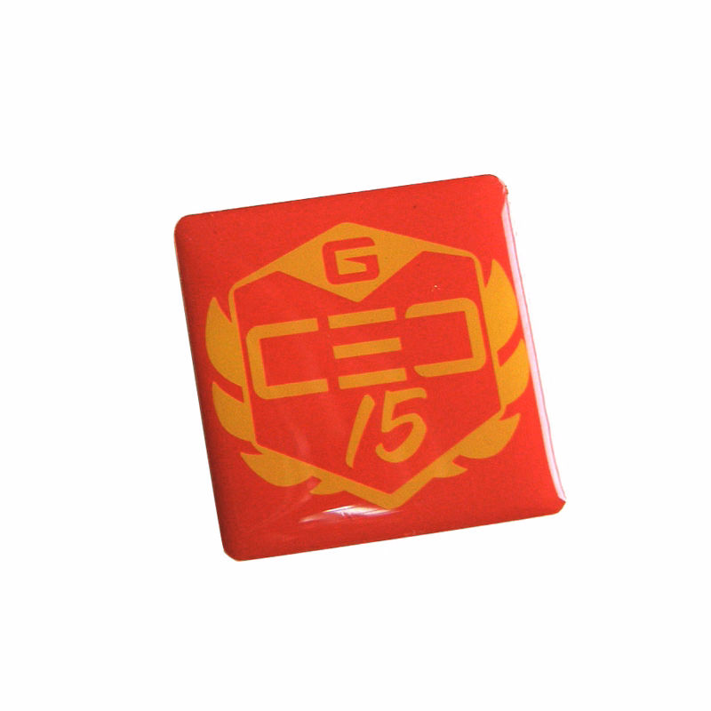 1 inch Square Epoxy-Domed Bronze Badge Lapel Pin