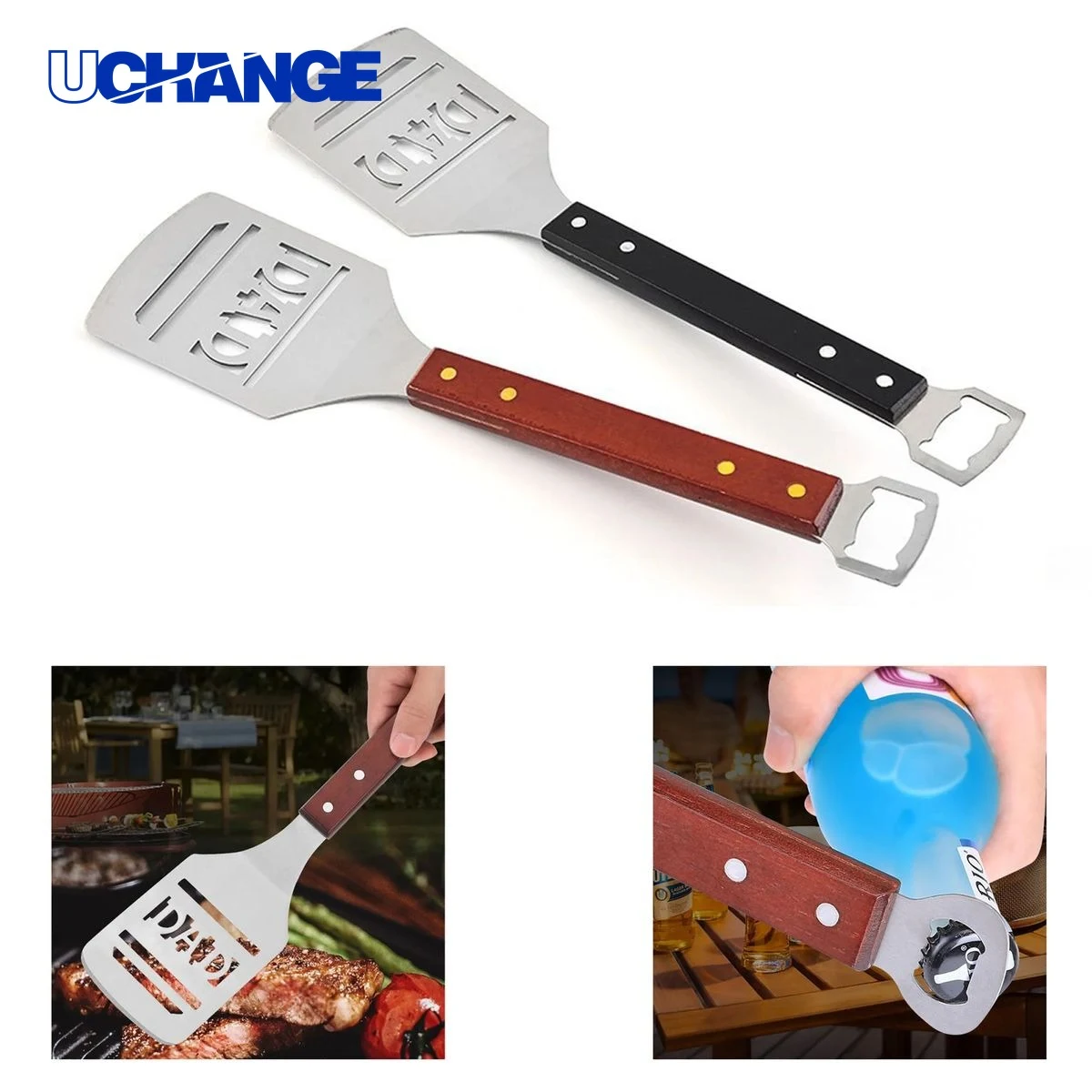 Stainless Steel Barbecue Spatula and Bottle Opener Tool 1