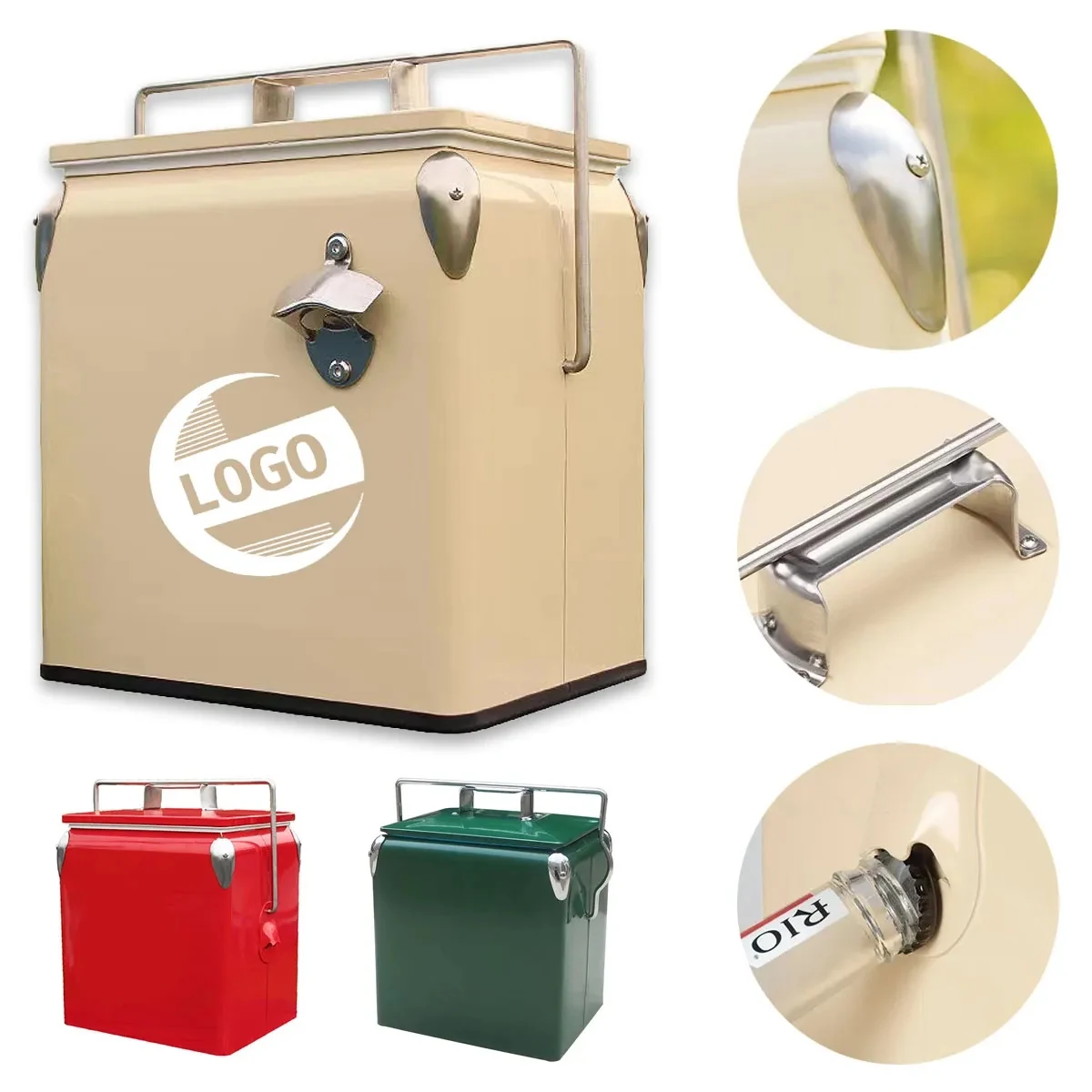 Large Capacity Outdoor Retro Picnic Insulated Cooler 1