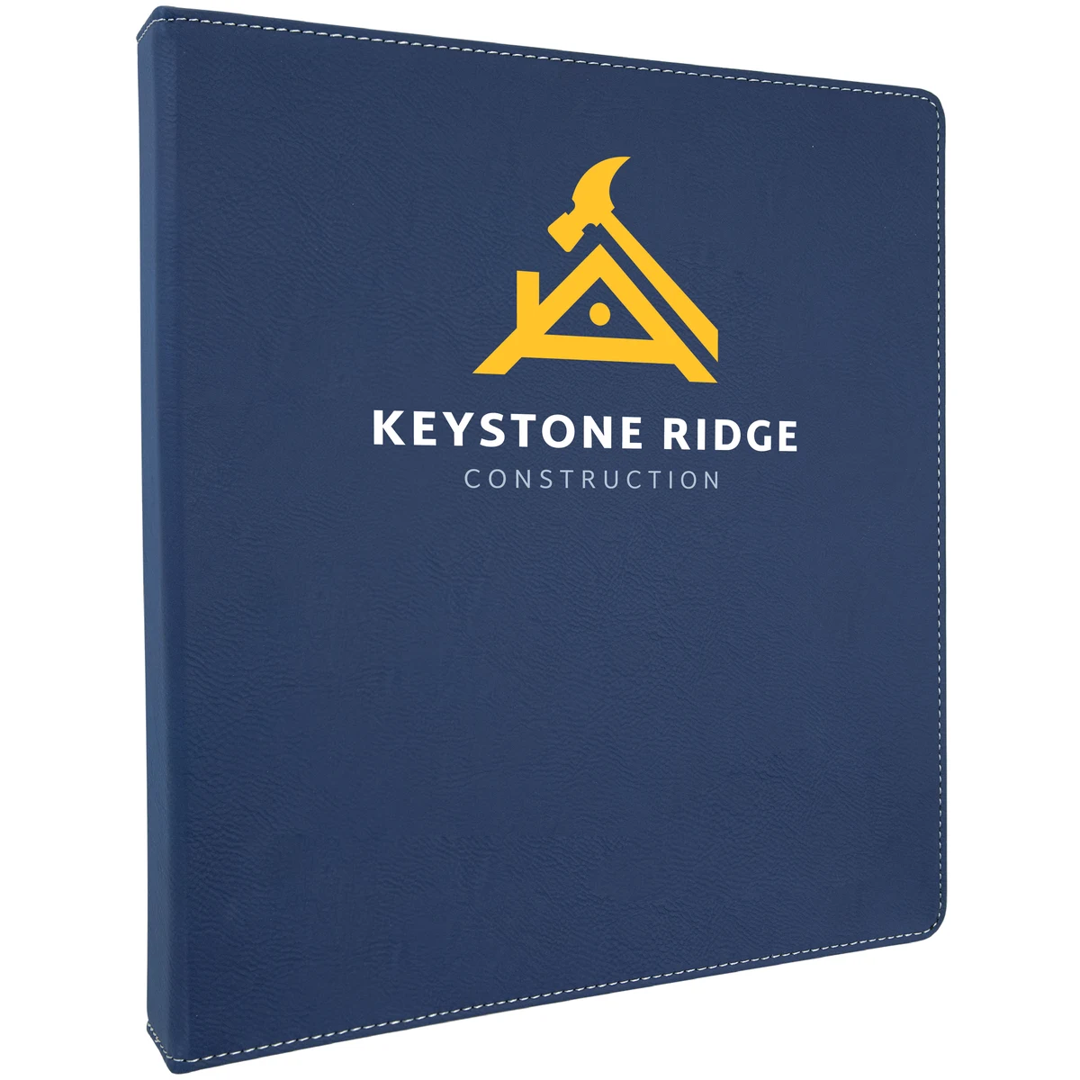 10 " x 11" Blue/Silver Leatherette 3-Ring Binder w/ 1" Slant D-Rings 1