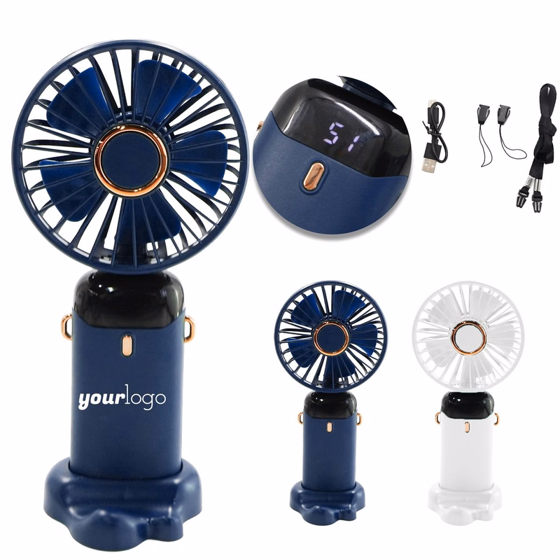 Portable Handheld Fan with Base 3-in-1 Rechargeable