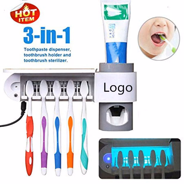 UV Sterilizer Toothbrush Holder,Toothpaste Dispenser Holder