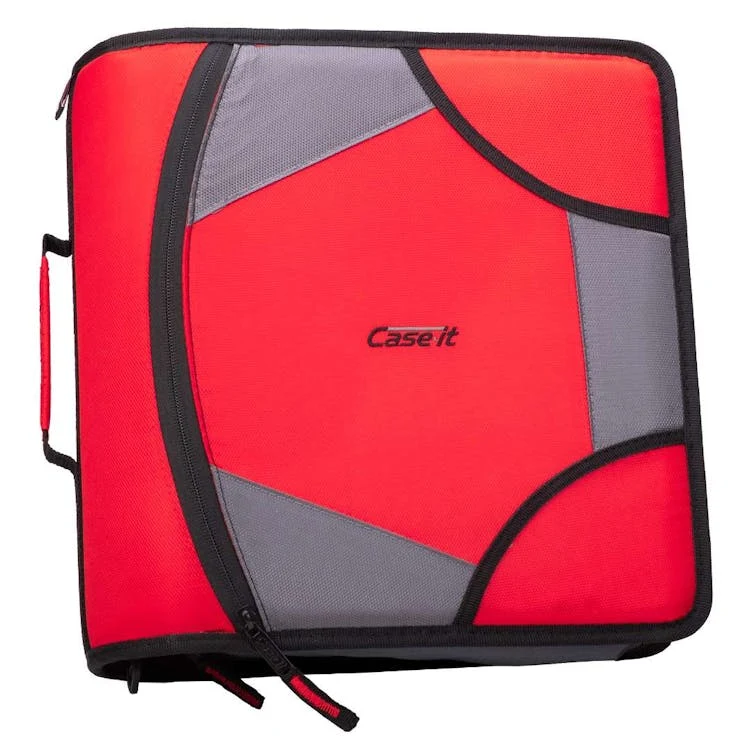 Case-It King Zip Tab Binders - Red 4" 1
