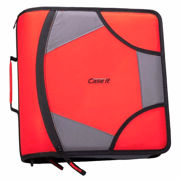 Case-It King Zip Tab Binders - Red 4"