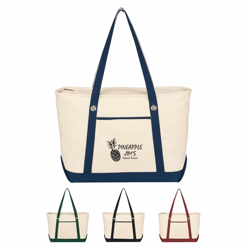 Large 12 Oz. Cotton Canvas Sailing Tote Bag