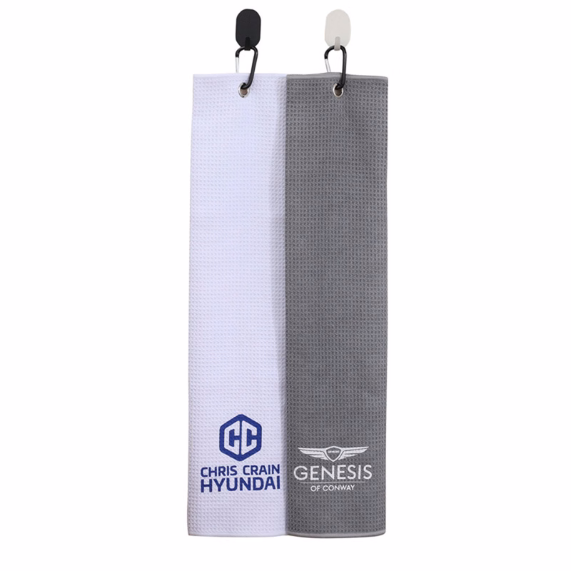 Waffle Microfiber Golf Towel With Clip