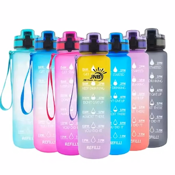 1L Motivational Water Bottle With Time Marker