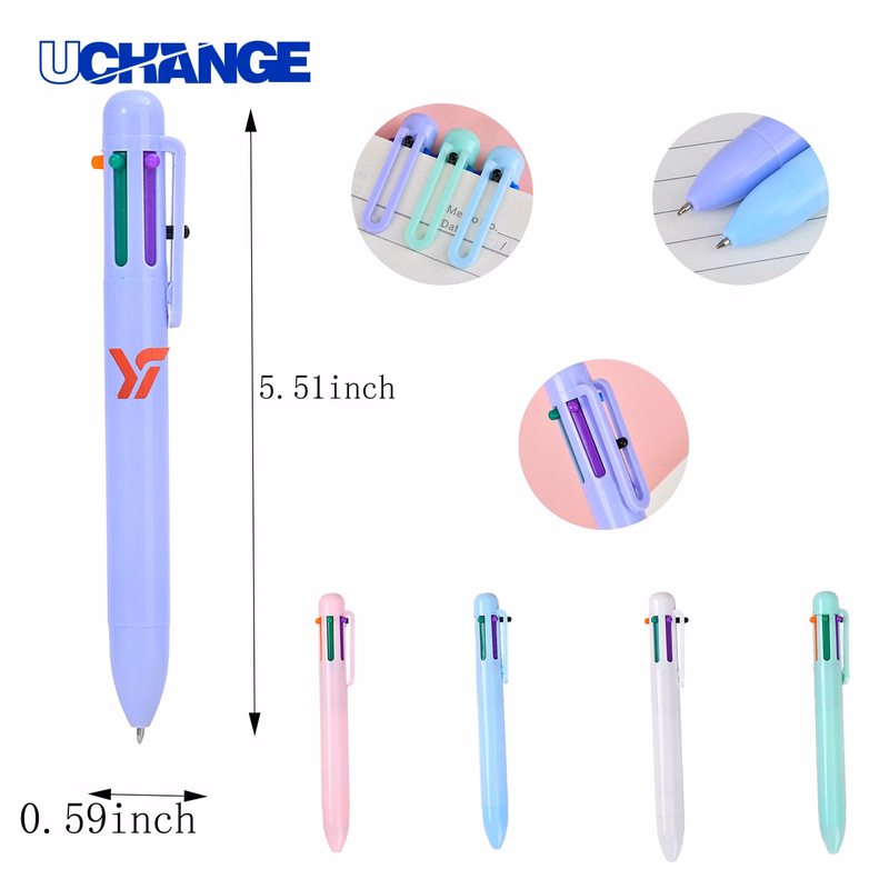 Pocket 6 Color Retractable Pen for Notes