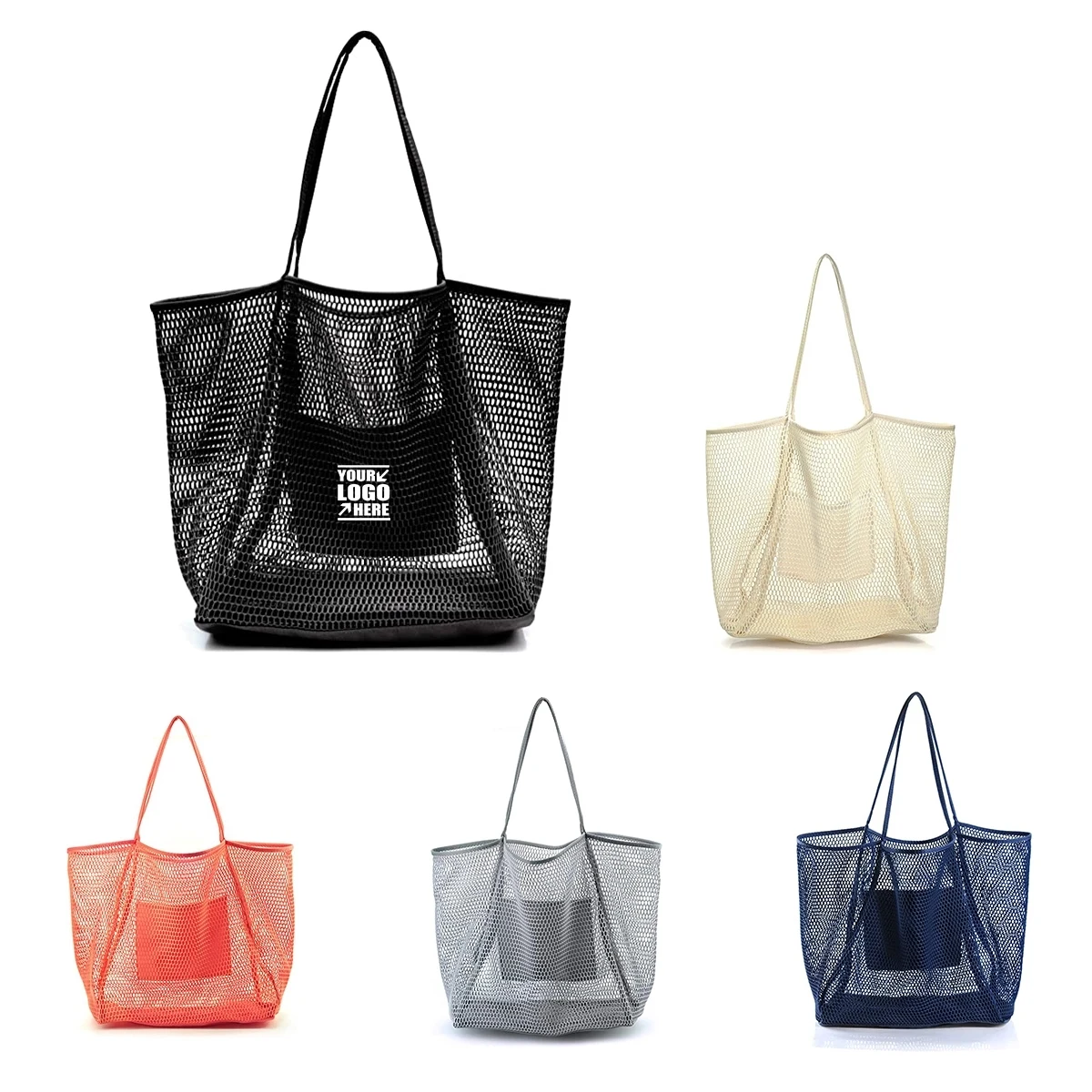 Mesh Beach Tote Shoulder Handbag 1