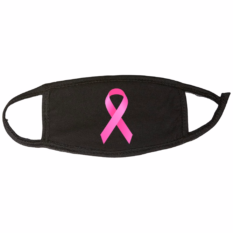 Breast Cancer Awareness Kids Black Cotton Face Mask
