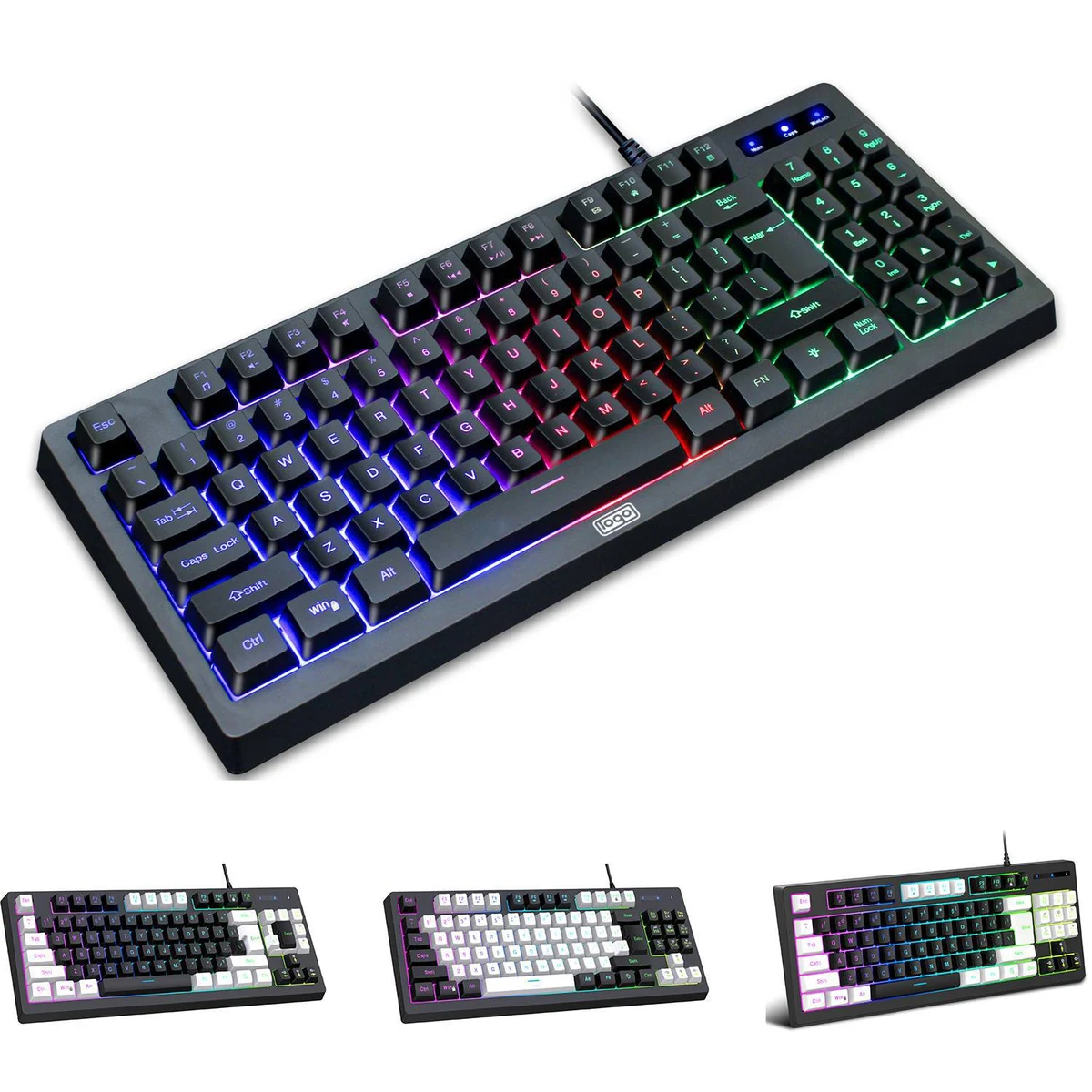 USB Illuminated 87 Keys Wired Gaming Keyboard 1