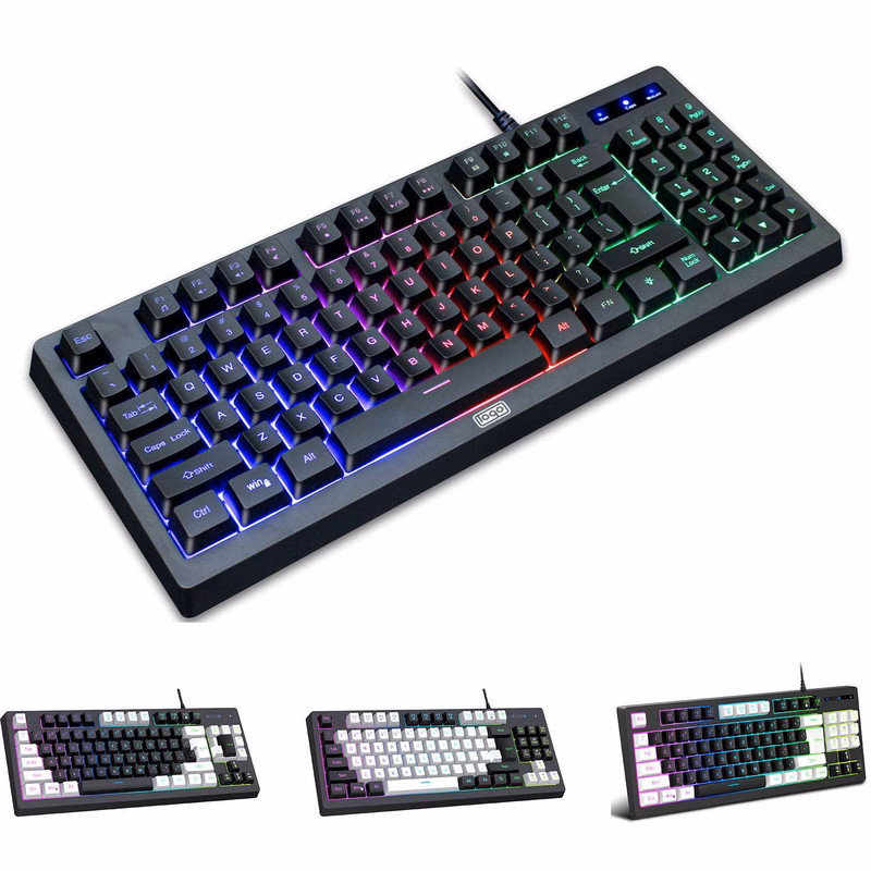 USB Illuminated 87 Keys Wired Gaming Keyboard