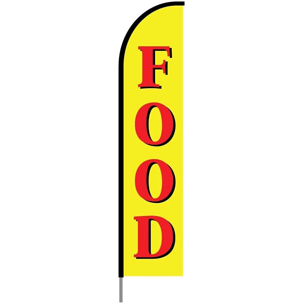Food Sign Flag Kit 15' Feet Feather Flag Sign Outdoor Banner feather banners 1
