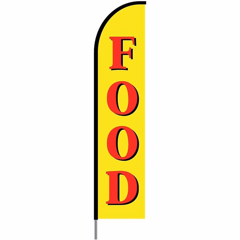 Food Sign Flag Kit 15' Feet Feather Flag Sign Outdoor Banner feather banners