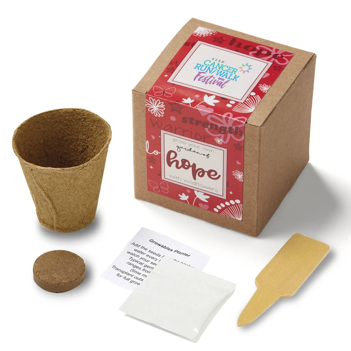 Red Garden of Hope Planter in Kraft Gift Box 1