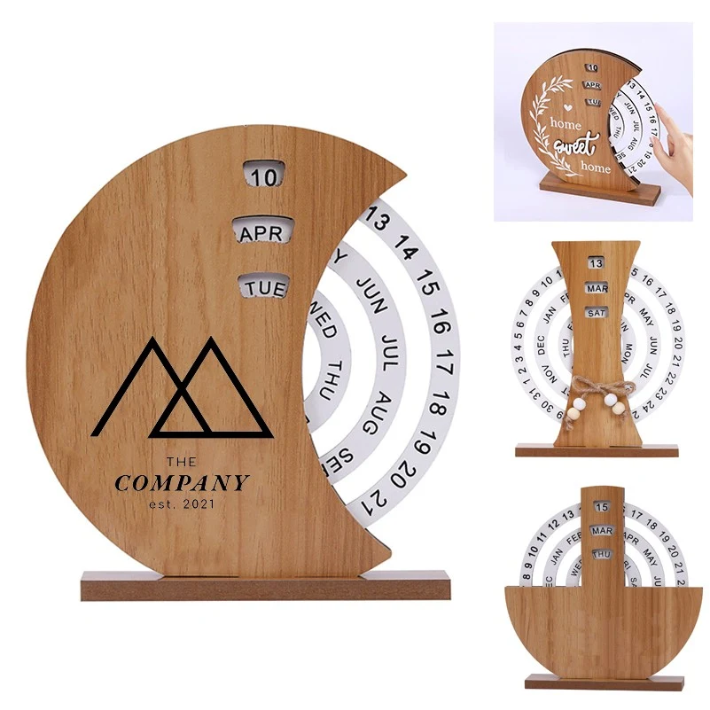 Elegant Wood Disc Calendar 1