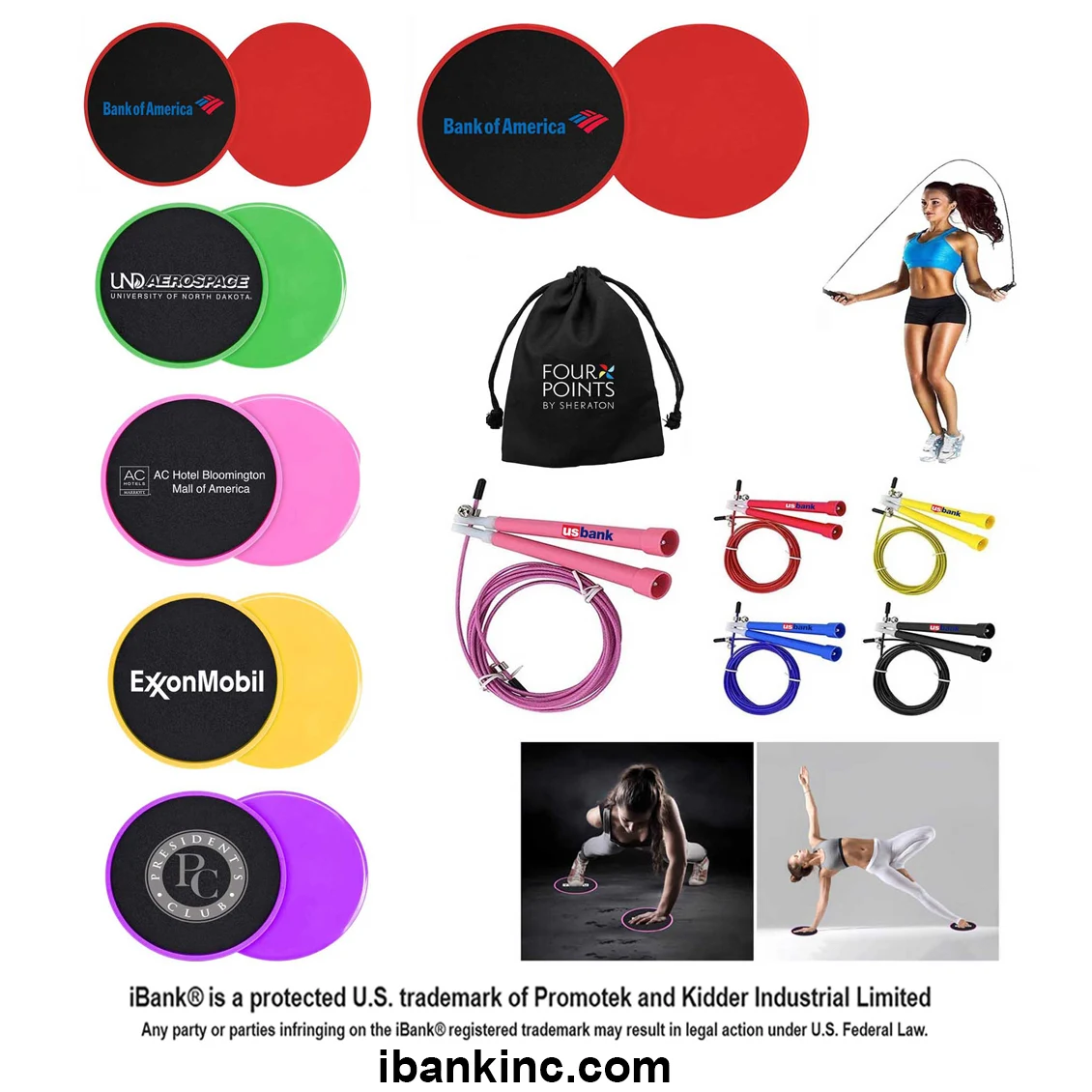 iBank ® Fitness Sliders + Jump Rope 1