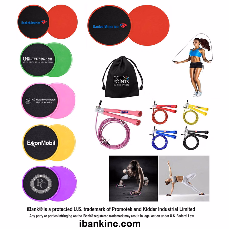 iBank ® Fitness Sliders + Jump Rope