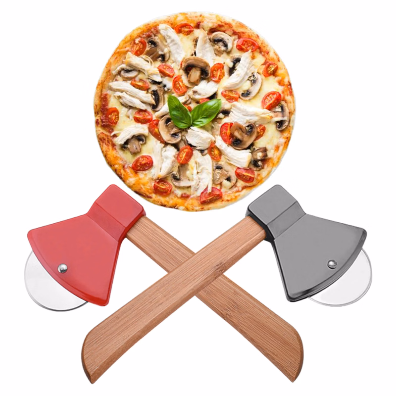 MOQ 50 Pricebuster Full color Axe Shaped Pizza Cutter