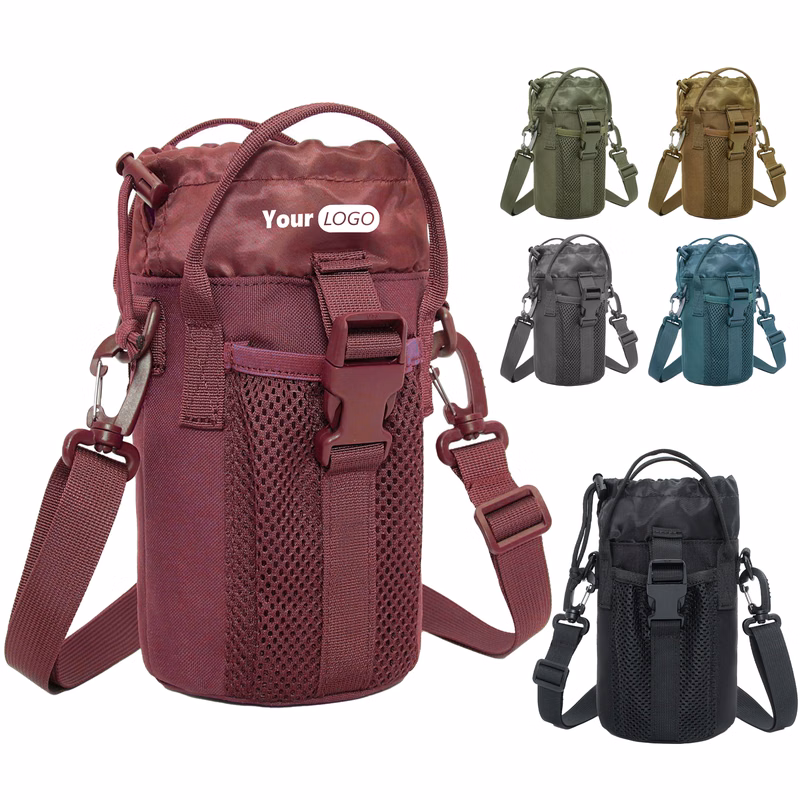 Nylon Custom Crossbody Water Bottle Bag