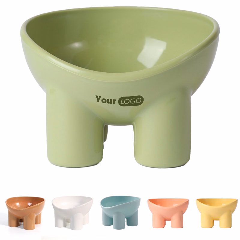 Plastic Macaron Colored Neck Pet Bowl