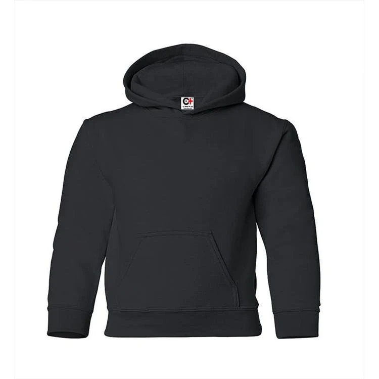 Kids' Hooded Pullover Black Large, custom hoodie or sweatshirt with logo imprint 1