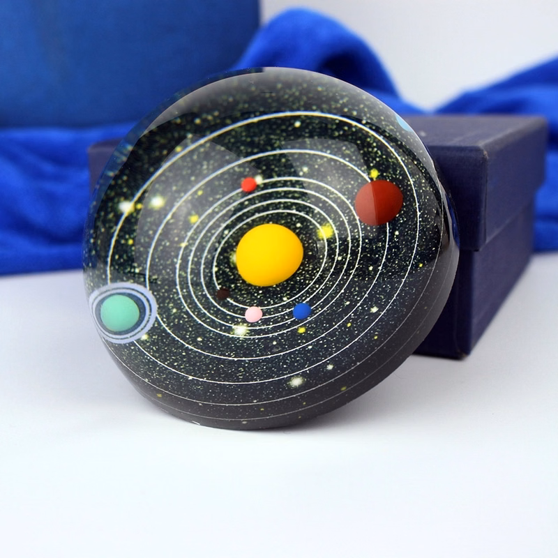 Crystal 3D Solar System Paperweights