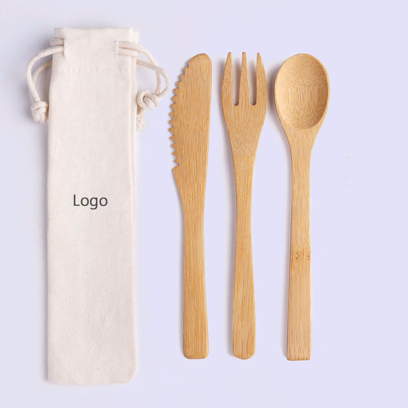 3 Piece Bamboo Utensil Set