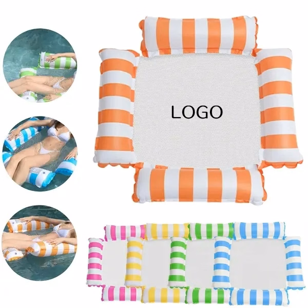 Inflatable Pool Lounger with Mesh Seat