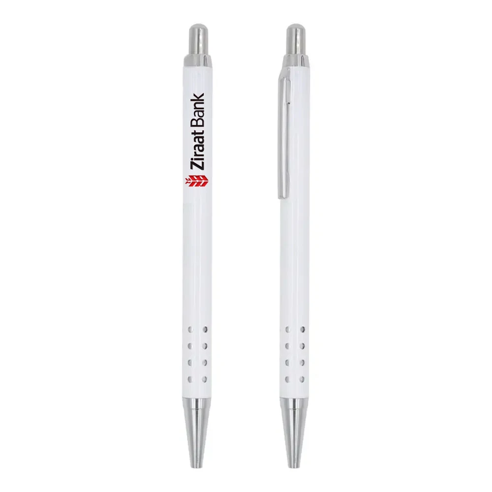 MetroClick White Dot-Grip Retractable Pen 1