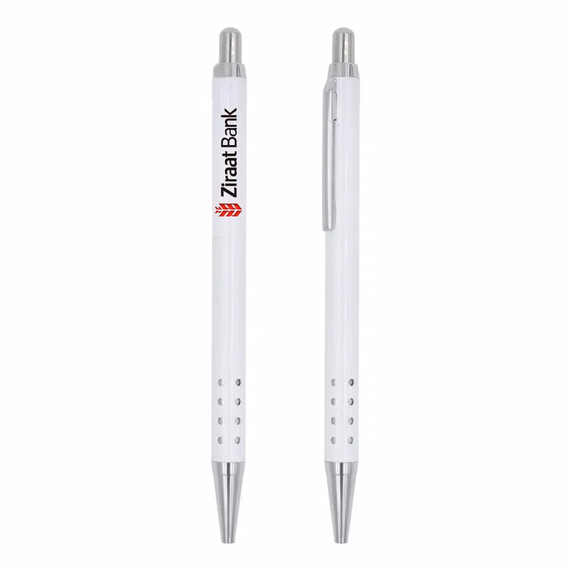 MetroClick White Dot-Grip Retractable Pen