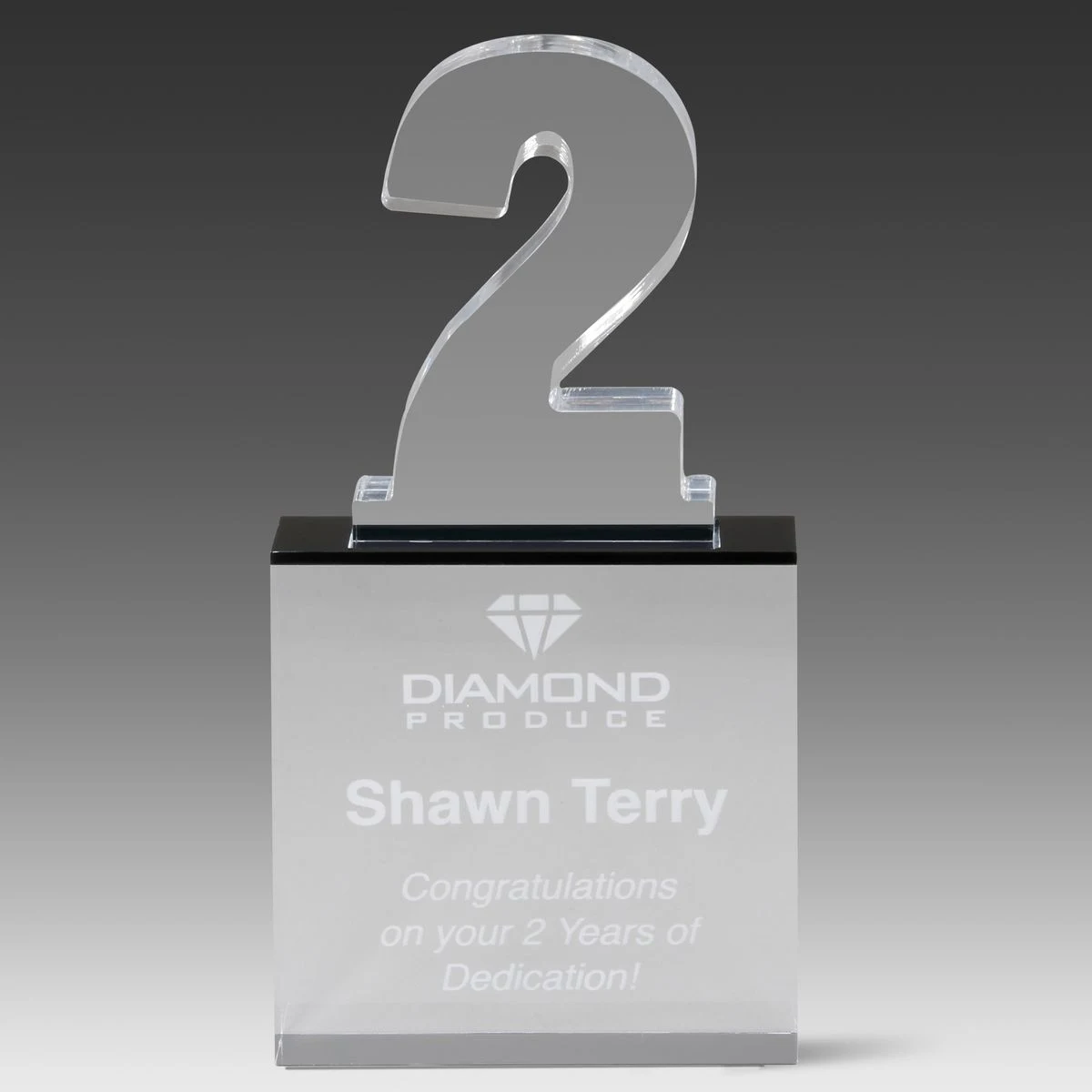 Recognition Number Award 2 (4" x 8" x 1") 1