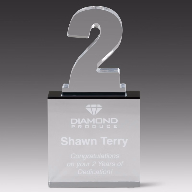 Recognition Number Award 2 (4" x 8" x 1")