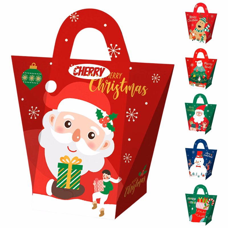 Christmas Paper Candy Gift Carry Box