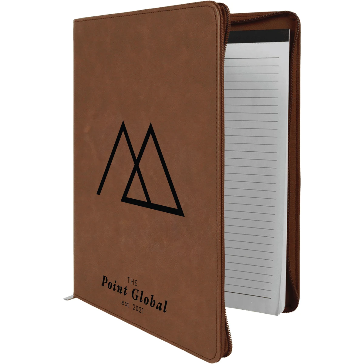 9" x 12" Leatherette Dark Brown Portfolio with Zipper 1