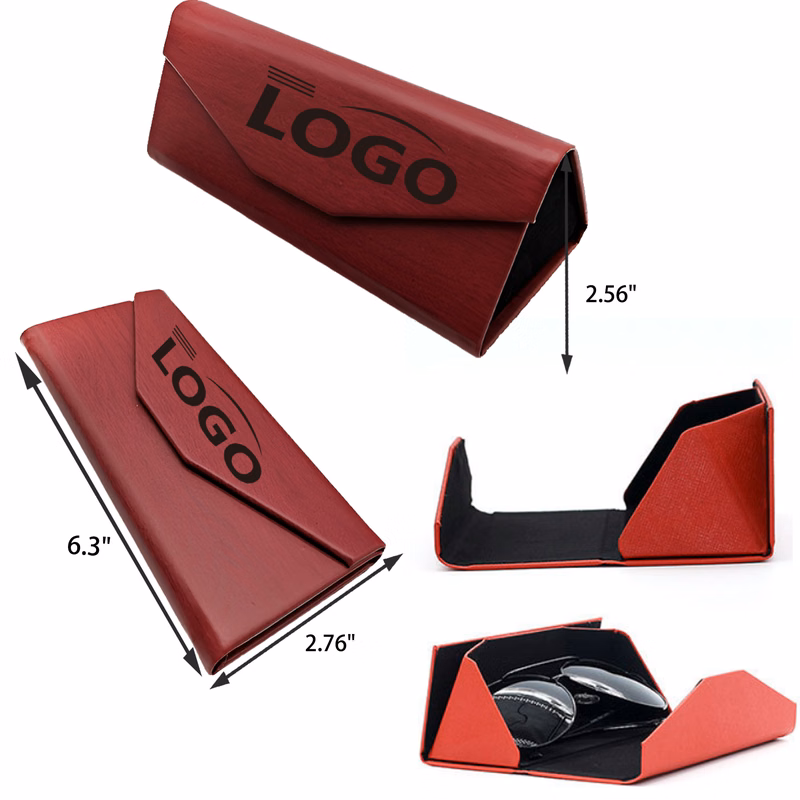 MOQ 50 PCS Soft Foldable Leather Eyeglasses Case