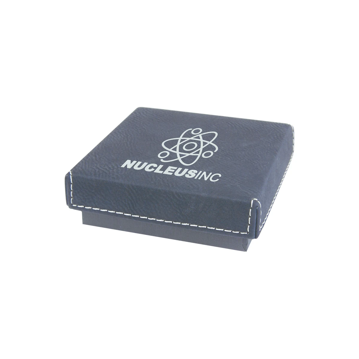 3 1/2" x 3 1/2" Black/Silver Leatherette Medal Box 1