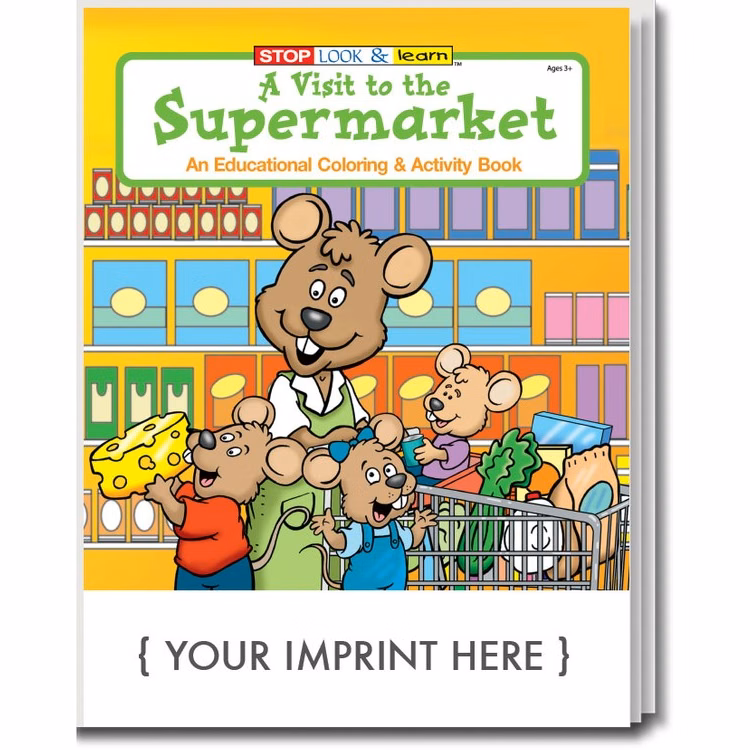 COLORING BOOK - A Visit to the Supermarket Coloring and Activity Book