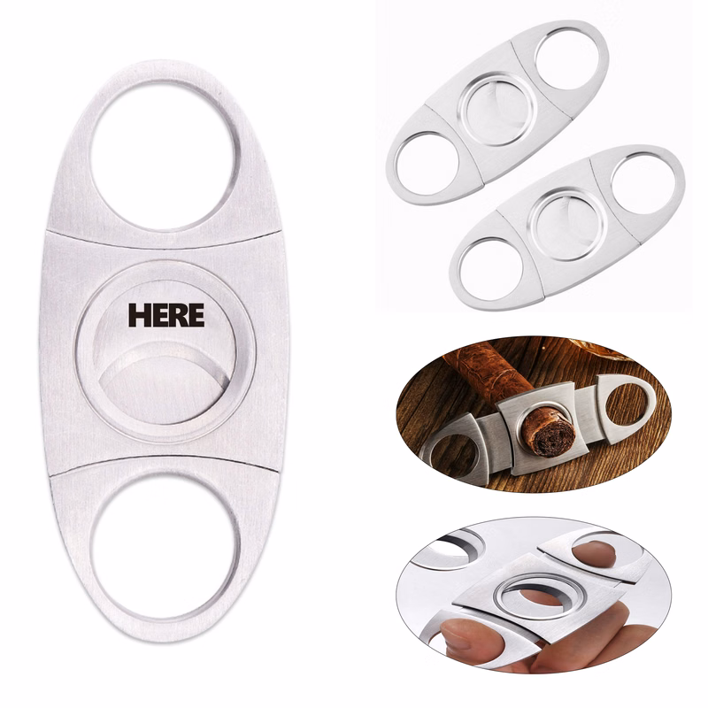 Double Blade Stainless Steel Cigar Cutter – Portable Design
