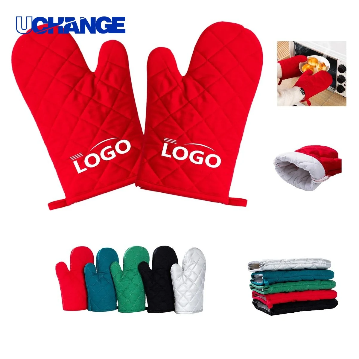 Heat Resistant Kitchen Oven Mitts Gloves for Cooking 1