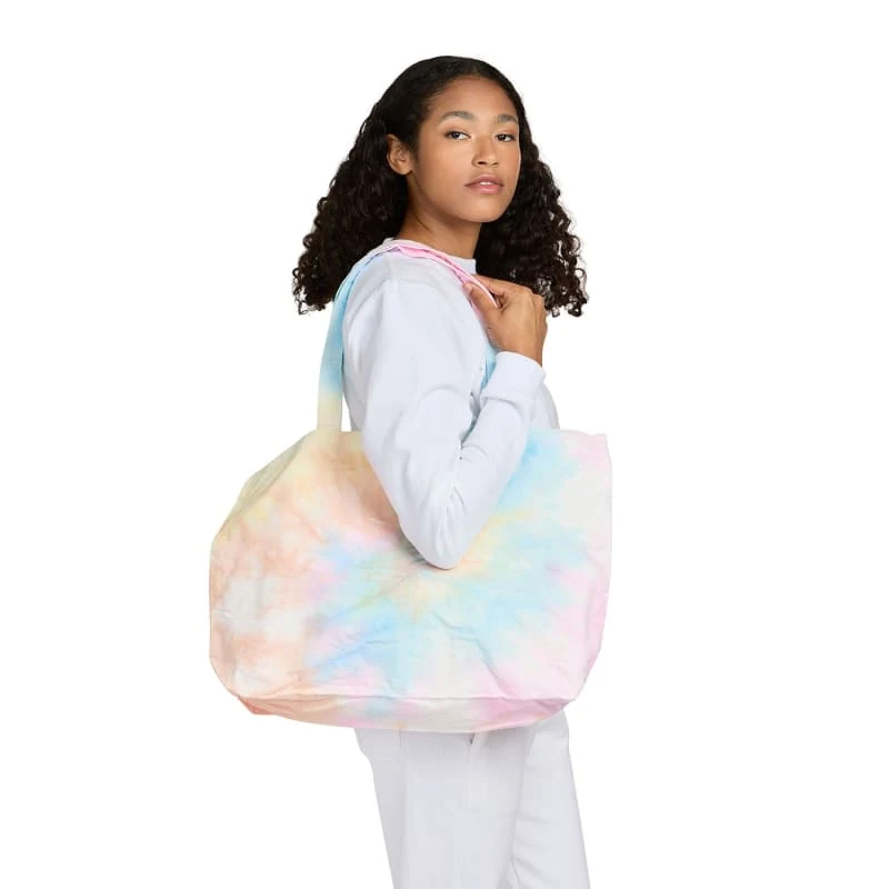 US Blanks Unisex Swirl Tie-Dye Large Canvas Shopper 1