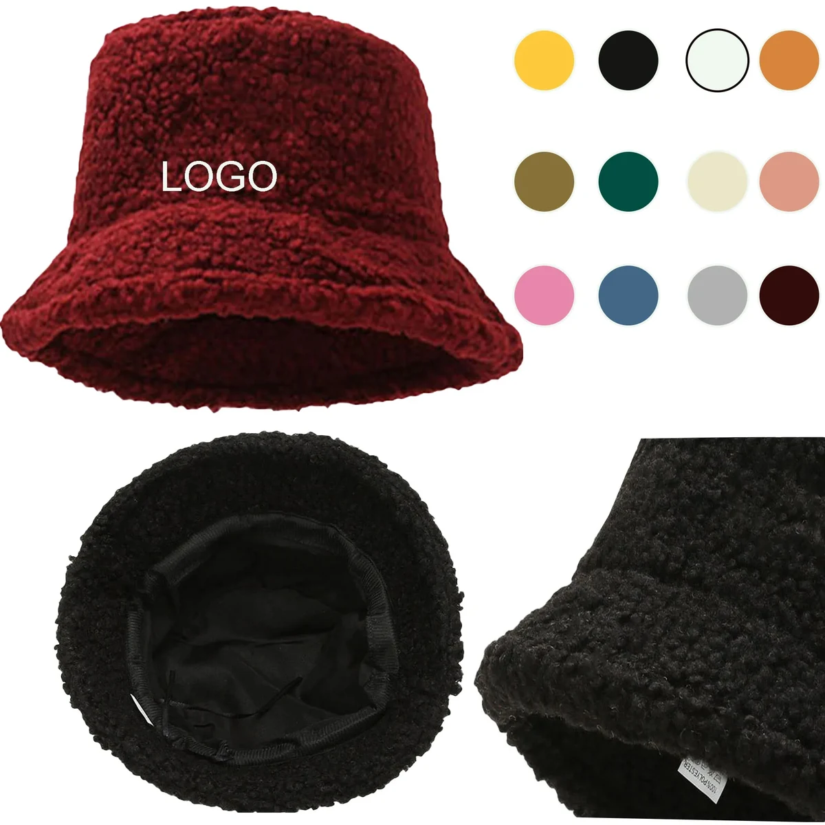 Spot Winter Wool Fisherman Bucket Hat 1