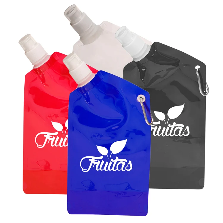 Collapsible Water Bottle/Bag With Carabiner 1