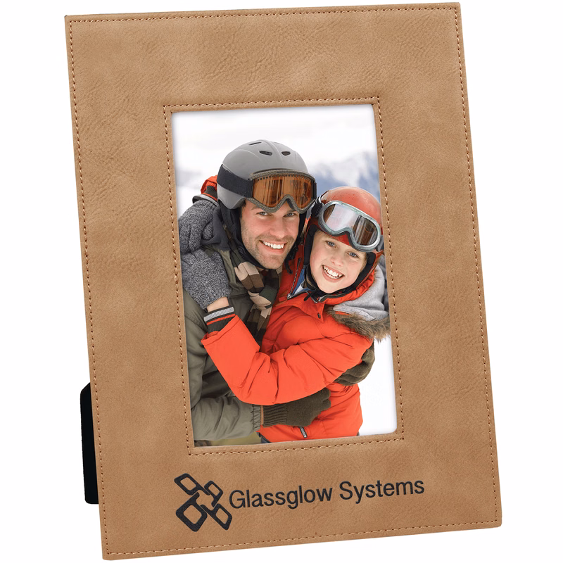4" x 6" Light Brown Leatherette Photo Frame