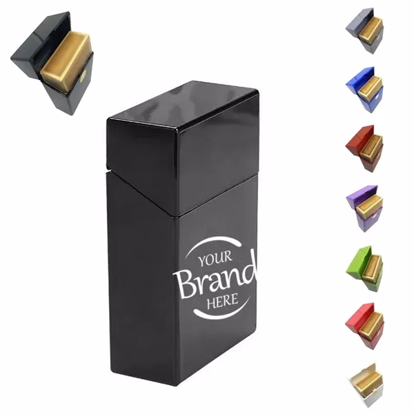 Custom Hard Plastic Cigarette Case Holds 20 Sticks — Portable Protective Promo