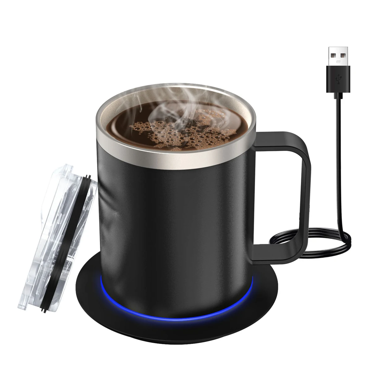 Double-Layer Stainless Steel Heated Coffee Mug Set 1