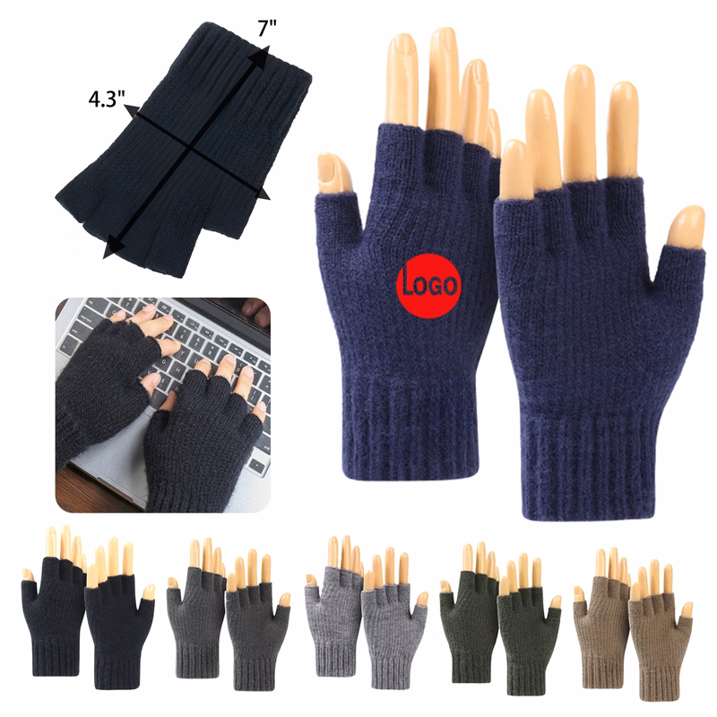 Flexible Winter Half Finger Knitted Gloves